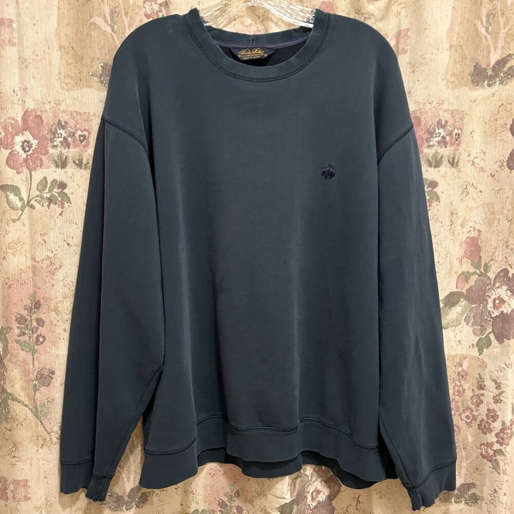 Vintage BROOKS BROTHERS Men’s Long-Sleeve Cotton Blend Oversized Sweatshirt, XL